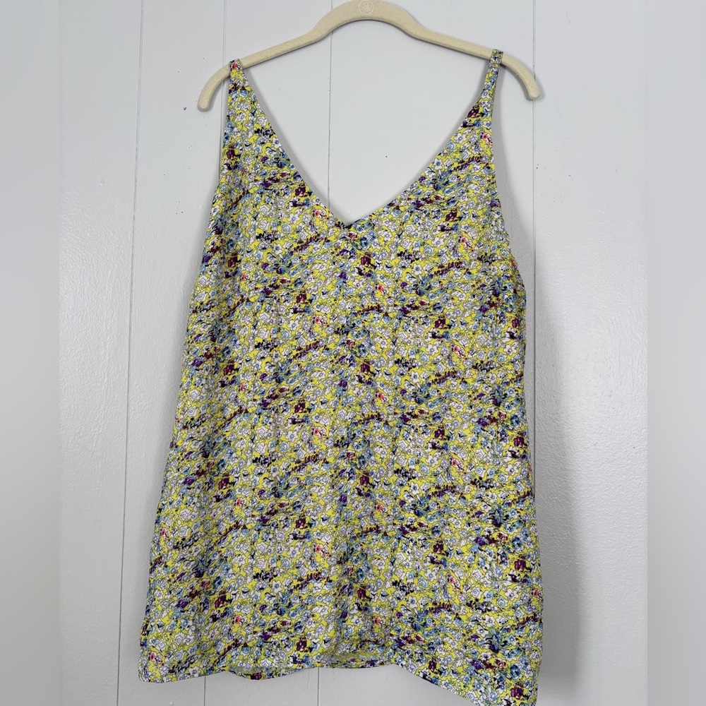 CAbi Yellow Floral Scatter Print Tank Top